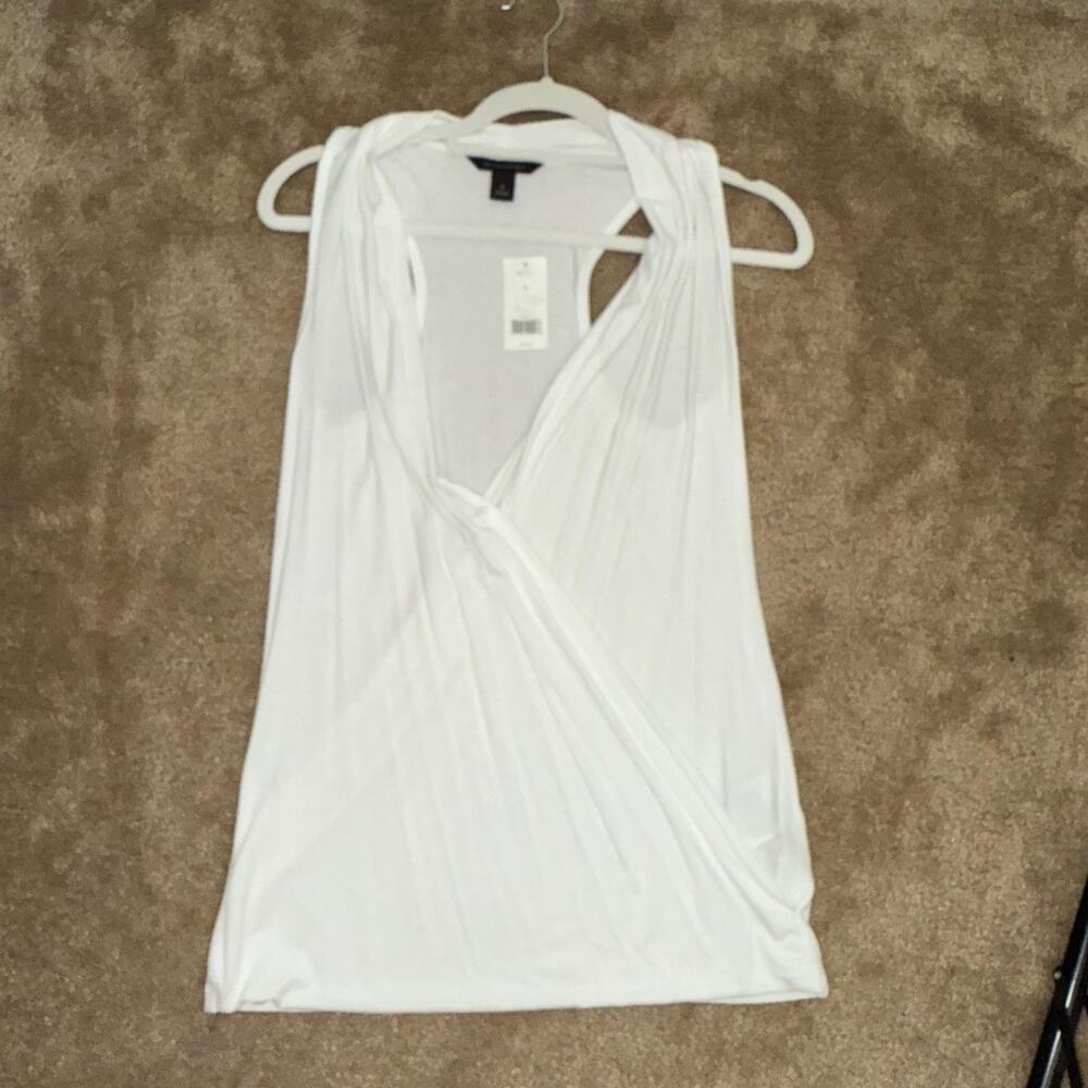 Banana Republic White Draped Tank Racerback Top NWT Size S - Picture 3 of 16